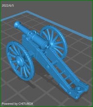 28mm austrian artillery 6lb gun - wargaming3d miniature wargamming 1:56, napoleonic 3d print model - Mito3D
