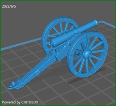 28mm british artillery 9lb gun - wargaming3d miniature wargamming 1:56, napoleonic 3d print model - Mito3D