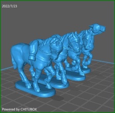 28mm britânico hc uk1 cavalos caminhando wargaming3d miniatura jogos guerra 1 56 napoleônico 3d print model - Mito3D