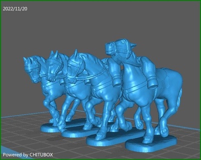 28mm british hc uk3 horses 1812 walking - wargaming3d 1 56 napoleonic miniature wargamming 3d print model - Mito3D