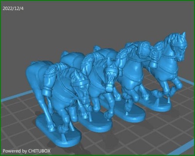 28mm british lc uk6 horses charging - wargaming3d 1 56 napoleonic miniature wargamming 3d print model - Mito3D