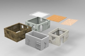 28mm desert house pack - wargaming3d miniature wargamming : 1:56 / 28mm, bolt action, calab, house, tabletop 3d print model - Mito3D