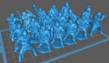 28mm early visigothic army - wargaming3d miniature 3d print model - Mito3D