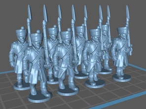 28mm french infantry btg greatcoat - wargaming3d miniature wargamming 1:56 / 28mm, napoleonic 3d print model - Mito3D