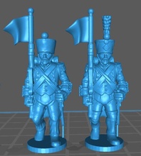 28mm french infantry sergent - wargaming3d miniature wargamming 1:56 / 28mm, napoleonic 3d print model - Mito3D