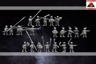 28mm mediano exacción milicia multi pose impresión apoya wargaming3d miniatura juego guerra Fantasía 3d print model - Mito3D