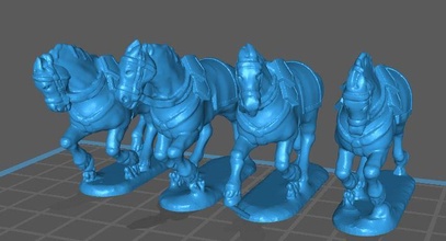 28mm hc fr1 french heavy horse charging - wargaming3d miniature wargamming 1:56 / 28mm, napoleonic 3d print model - Mito3D
