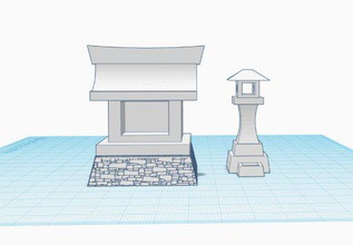 28mm japanese hokora shrine stone lantern - wargaming3d miniature 3d print model - Mito3D