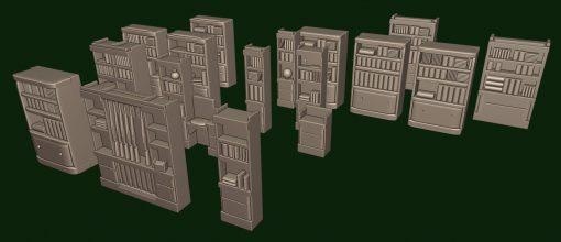 28mm bibliotecas paquete 17pcs wargaming3d miniatura 3d print model - Mito3D