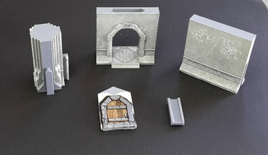 28mm modular dwarf halls - sample pack - wargaming3d miniature wargamming 3d print model - Mito3D