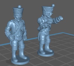 28mm napleonic french train dismounted conducteurs - wargaming3d miniature wargamming 1:56 / 28mm, napoleonic 3d print model - Mito3D