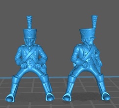 28mm napleonic french train mounted conducteurs - wargaming3d miniature wargamming 1:56 / 28mm, napoleonic 3d print model - Mito3D