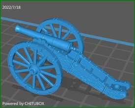 28mm prussian artillery 6lb gun 1809-15 - wargaming3d miniature wargamming 1:56, napoleonic 3d print model - Mito3D