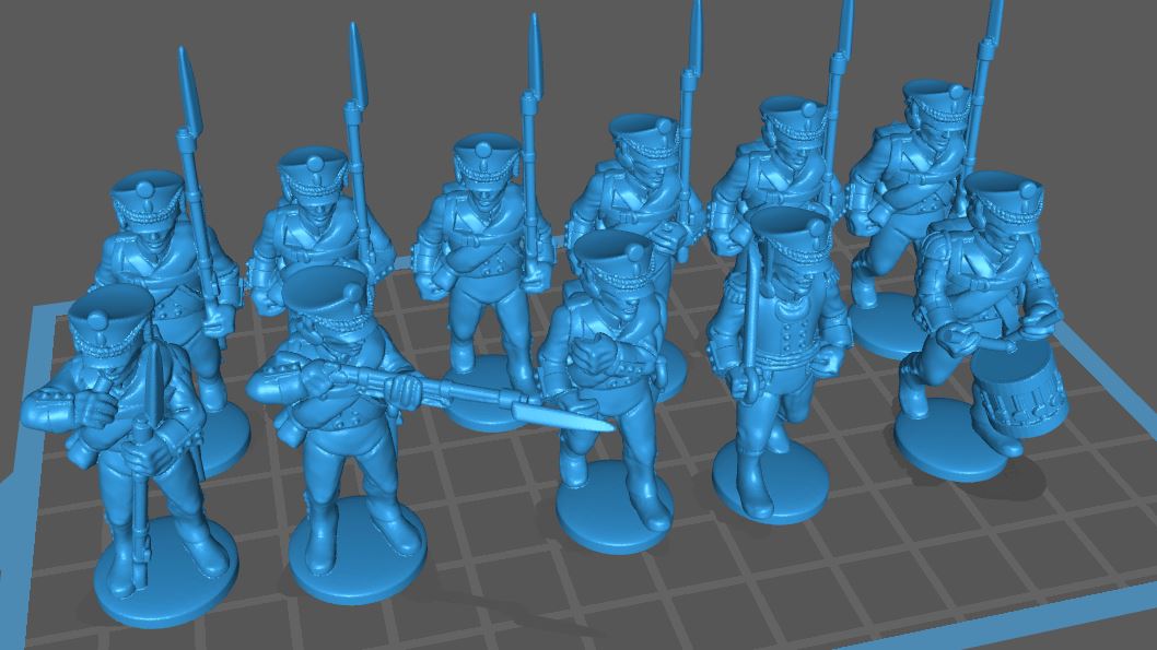 28mm prussien mousquetaires 1812 btg wargaming3d miniature wargaming 1 56 napoléonien 3D print model - Mito3D