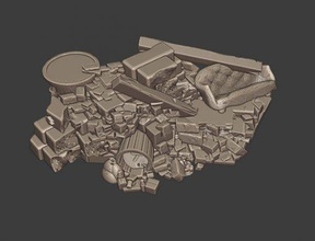 28mm rubble base - wargaming3d 28mm miniature 28mm rubble base - wargaming3d 28mm miniature 3d print model - Mito3D