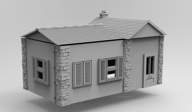 28mm rural house - wargaming3d miniature wargamming : 1:56 / 28mm, block house, bolta, boltaction, calab, tabletop 3d print model - Mito3D