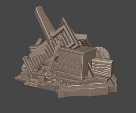 28mm small debris house base - wargaming3d miniature 3d print model - Mito3D