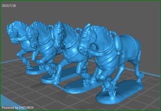 28mm spanish hc sp2 horses charging - wargaming3d miniature wargamming 1:56 / 28mm, napoleonic 3d print model - Mito3D