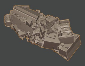 28mm stl barricade ruins - wargaming3d miniature 3d print model - Mito3D