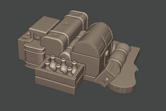 28mm stl expediente equipajes wargaming3d miniatura 3d print model - Mito3D
