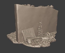 28mm stl parete base scheletro wargaming3d miniatura 3d print model - Mito3D
