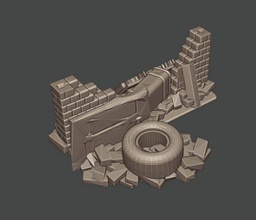 28mm Mauer Barrikade wargaming3d Miniatur 3d print model - Mito3D