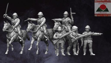 28mm ww2 romanian cavalry - wargaming3d miniature 3d print model - Mito3D