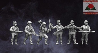 28mm ww2 romanian infantry squad - wargaming3d miniature 3d print model - Mito3D