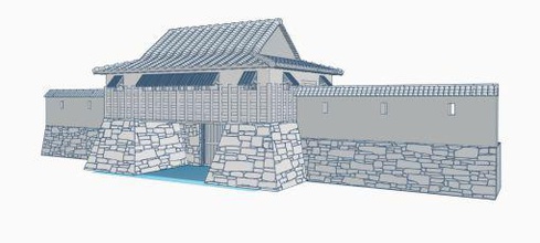 Mm yagura gatehouse - wargaming3d minyatür Japon ölçek 1 mm 56 3d print model - Mito3D