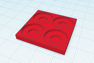 30mm square magnetic movement trays - wargaming3d 28mm miniature 3d print model - Mito3D