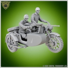 3x imz ural russe moto infanterie résine wargaming3d miniature wargaming Moto side 3d print model - Mito3D