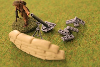 42 inch mortaio wargaming3d miniatura wargaming 1 56 28mm Inch Mortaio Commonwealth pesante WW 2 3d print model - Mito3D