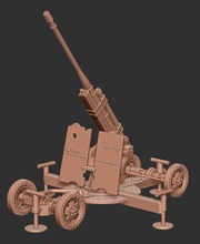 52k 88mm gun - wargaming3d 28mm miniature 3d print model - Mito3D