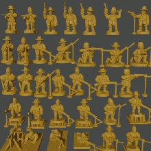 6-15mm american great war infantry 1917-18 campaign hats & forage caps - wargaming3d miniature wargamming Tag: WWI 3d print model - Mito3D
