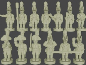 6-15mm austrian foot artillery crew 1798-1815 - wargaming3d miniature wargamming Tag: napoleonic 3d print model - Mito3D