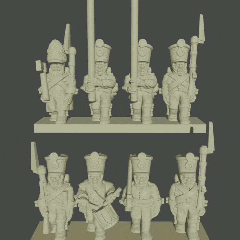 6 15mm autrichien fusiliers secoue 1808 1815 wargaming3d miniature wargaming Étiqueter napoléonien 3D print model - Mito3D