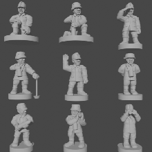 6-15mm austrian great war artillery crew - wargaming3d miniature wargamming Tag: WWI 3d print model - Mito3D