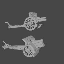 6-15mm austrian great war artillery m 14 feldhaubitze & schwere - wargaming3d miniature wargamming Tag: WWI 3d print model - Mito3D