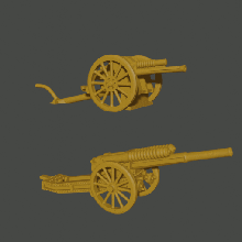 6-15mm british great war artillery 18pdr mk & bl 60pdr gun - wargaming3d miniature wargamming Tag: WWI 3d print model - Mito3D