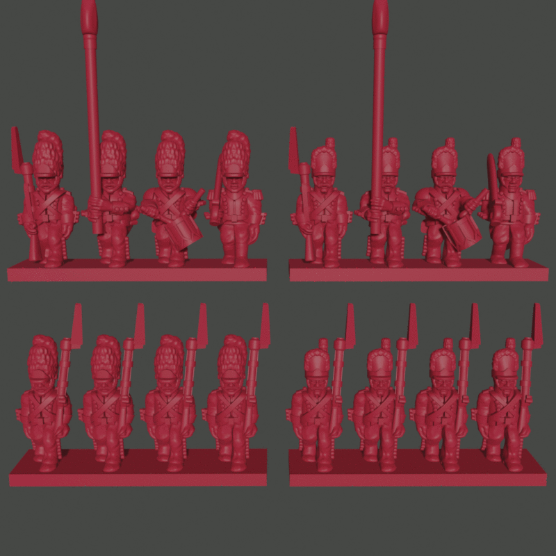 6 15mm dänisch norwegisch Grenadiers 1803 1808 wargaming3d Miniatur Wargaming Schild Napoleonics 3D print model - Mito3D