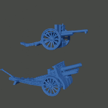 6-15mm french great war artillery 75mm modele 1897 & schneider 155mm - wargaming3d miniature wargamming Tag: WWI 3d print model - Mito3D