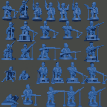 6-15mm french great war infantry 1914 capotes & kepis - wargaming3d miniature wargamming Tag: WWI 3d print model - Mito3D