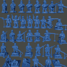 6-15mm french great war infantry 1915-16 greatcoats & adrian helmets - wargaming3d miniature wargamming Tag: WWI 3d print model - Mito3D