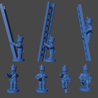 6-15mm french napoleonic infantry ladders 1808-1813 nap-fr-1 - wargaming3d miniature wargamming 3d print model - Mito3D