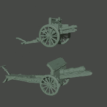 6-15mm german great war artillery 77cm fk 96 & 15cm sfh 13 - wargaming3d miniature wargamming Tag: WWI 3d print model - Mito3D