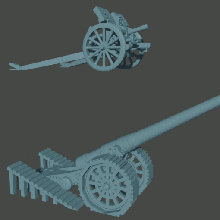 6-15mm italian great war artillery cannone da 75 27 modello 11 & 149 35 - wargaming3d miniature wargamming Tag: WWI 3d print model - Mito3D