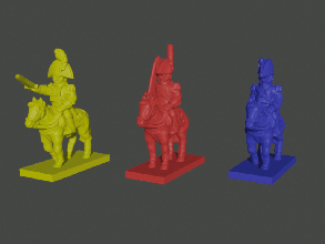 6-15mm mounted napoleonic officers 3-pack great britain spain portugal - wargaming3d miniature wargamming 3d print model - Mito3D