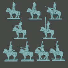 6 15mm napoleonisch baden Kavallerie Licht Dragoner Husaren wargaming3d Miniatur Wargaming Schild Napoleonics 3d print model - Mito3D