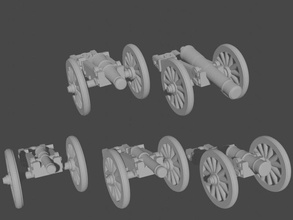 6-15mm napoleonic cannon set gribeauval british & russian carriages 11 guns + blender customisation file supportless - wargaming3d miniature wargamming Tag: 3d print model - Mito3D