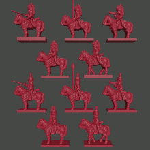 6 15mm napoleónico danés caballería jinetes ligero dragones wargaming3d miniatura juego guerra Etiqueta napoleónicos 3d print model - Mito3D